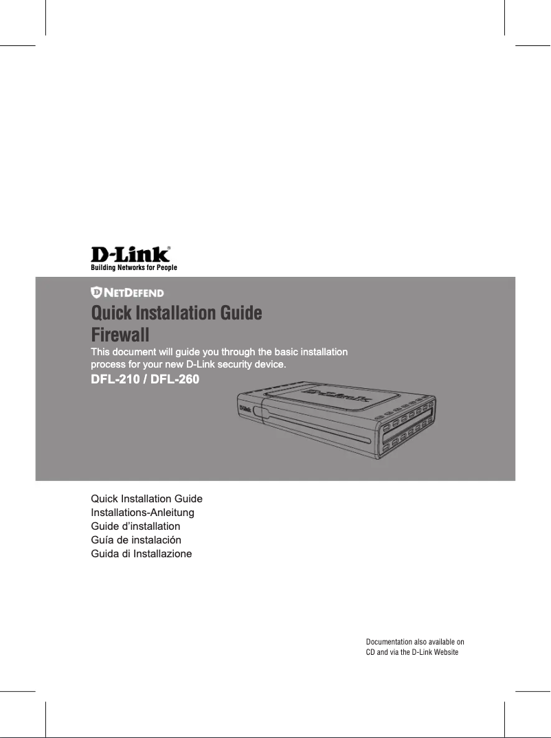 Page 1 de la notice Guide d'installation D-Link DFL-210