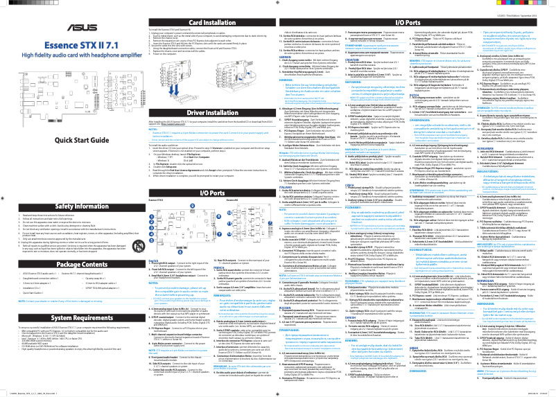 Page 1 de la notice Manuel utilisateur Asus Essence STX II