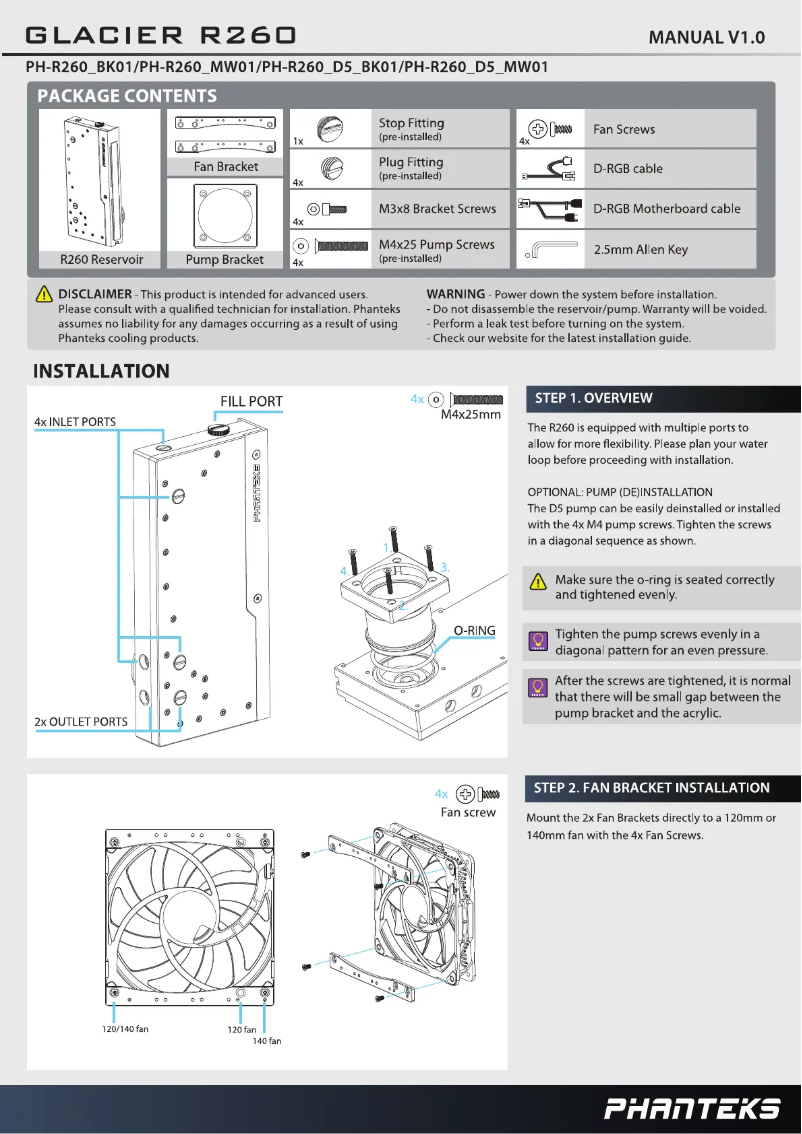 Image de la première page du manuel de l'appareil Glacier R260
