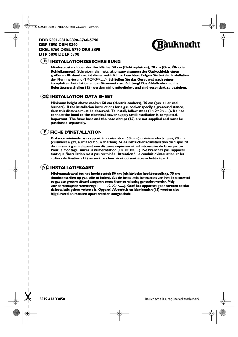 Image de la première page du manuel de l'appareil DDB 5310 IN