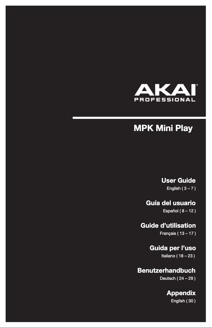 Página 1 del manual Manual de usuario AKAI MPK Mini Play