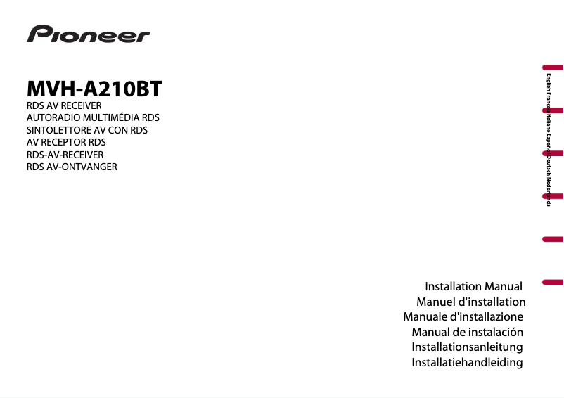 Page n°1 - Manuel utilisateur Pioneer MVH-A210BT