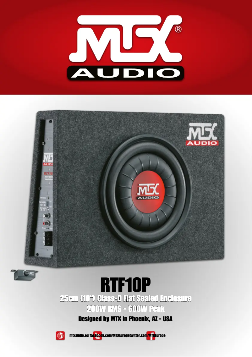 Page 1 de la notice Manuel utilisateur MTX Audio RTF10P