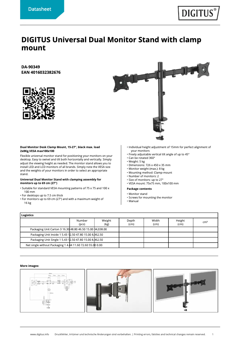 Page n°1 - Fiche technique Digitus DA-90349
