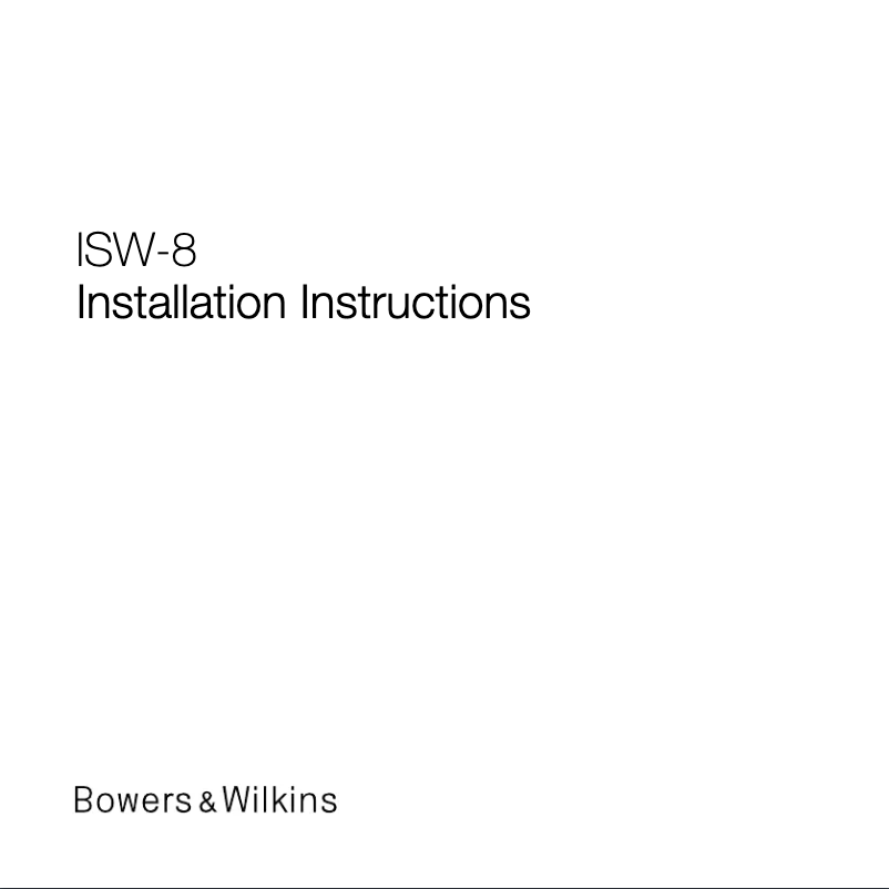 Page 1 de la notice Manuel utilisateur Bowers & Wilkins ISW-8