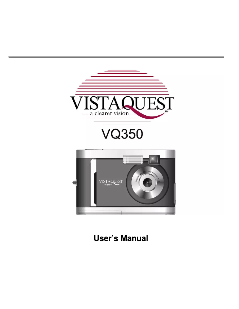 Page n°1 - Manuel utilisateur VistaQuest VQ350