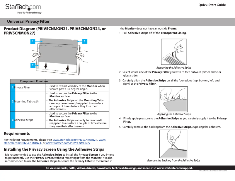 Page 1 de la notice Manuel utilisateur StarTech.com PRIVSCNMON21