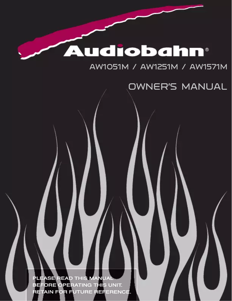 Page 1 de la notice Manuel utilisateur Audiobahn AW1571M