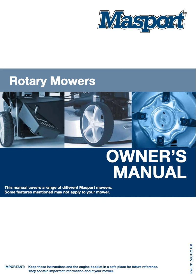 Page 1 de la notice Manuel utilisateur Masport Bunnings 470 2'n1