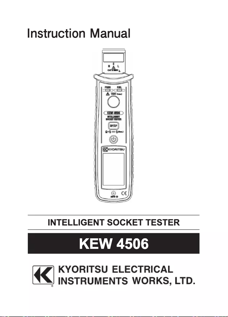 Image de la première page du manuel de l'appareil KEW 4506