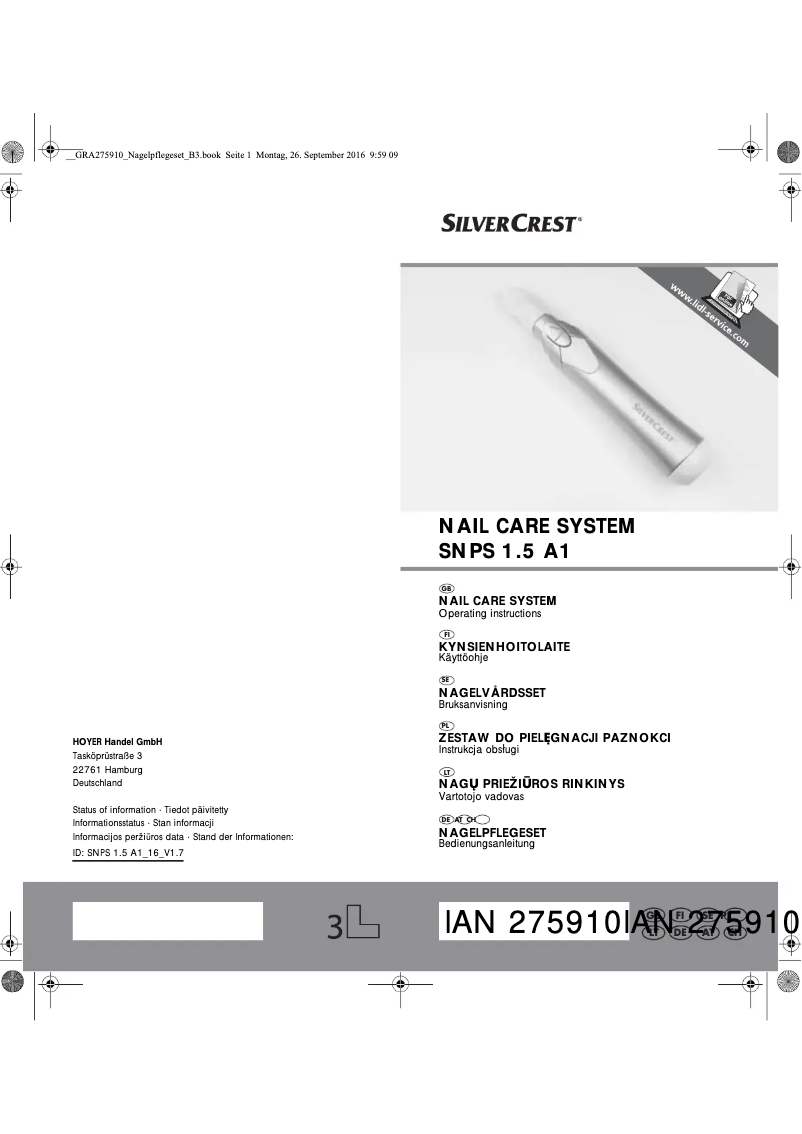 Image de la première page du manuel de l'appareil SNPS 1.5 A1