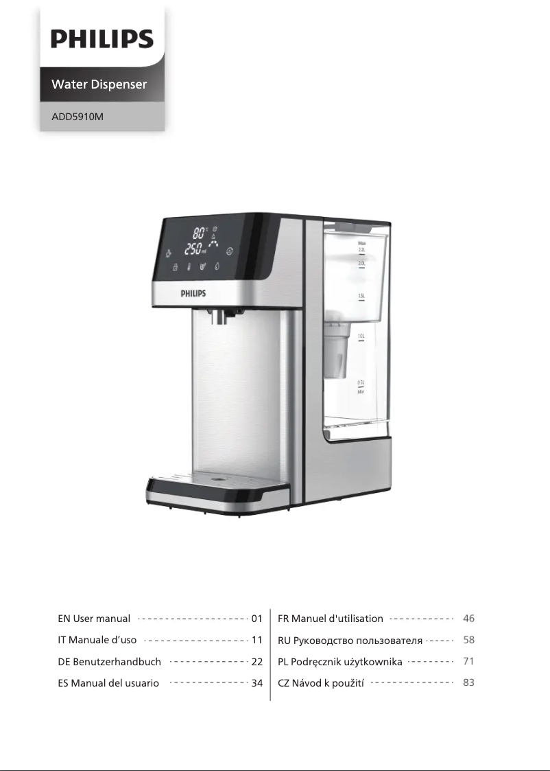 Page 1 de la notice Manuel utilisateur Philips ADD5910M