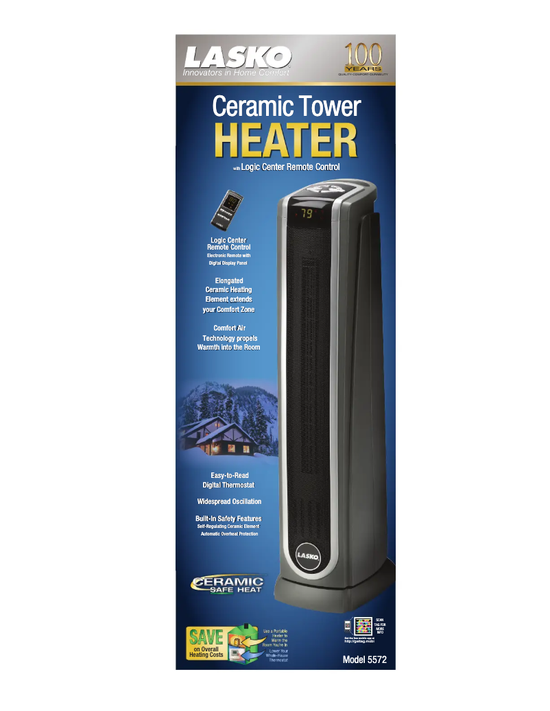 Page 1 de la notice Fiche technique Lasko 5572