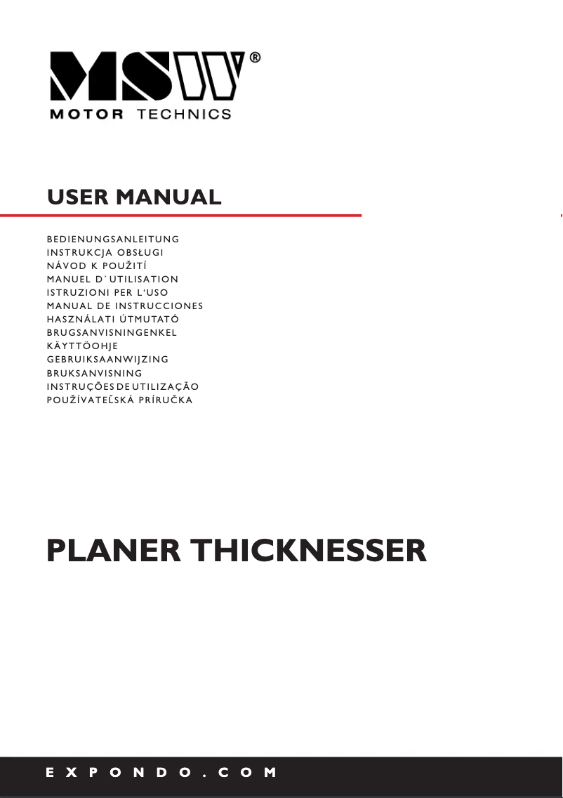 Image de la première page du manuel de l'appareil MSW-WOBD-1500L