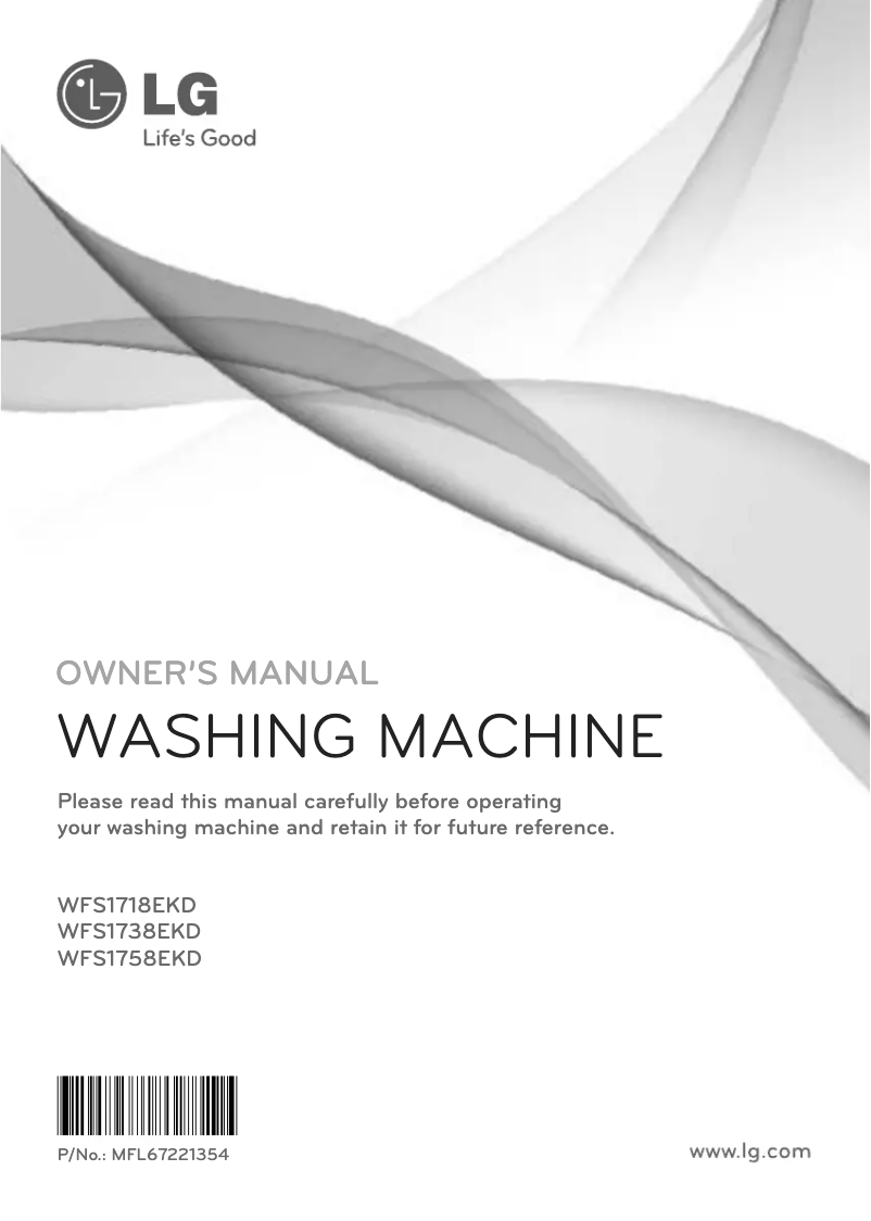 Page 1 de la notice Manuel utilisateur LG WFS1758EKD