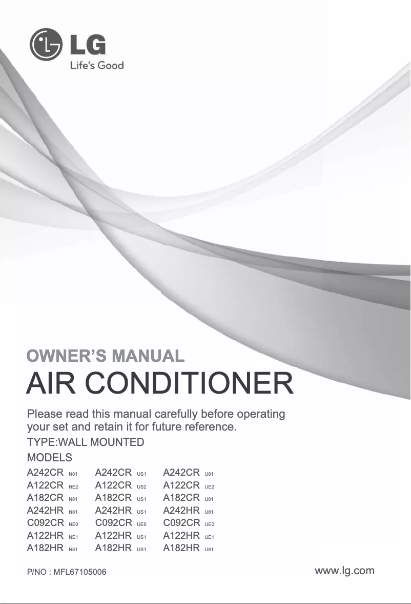 Page 1 de la notice Manuel utilisateur LG C122CR