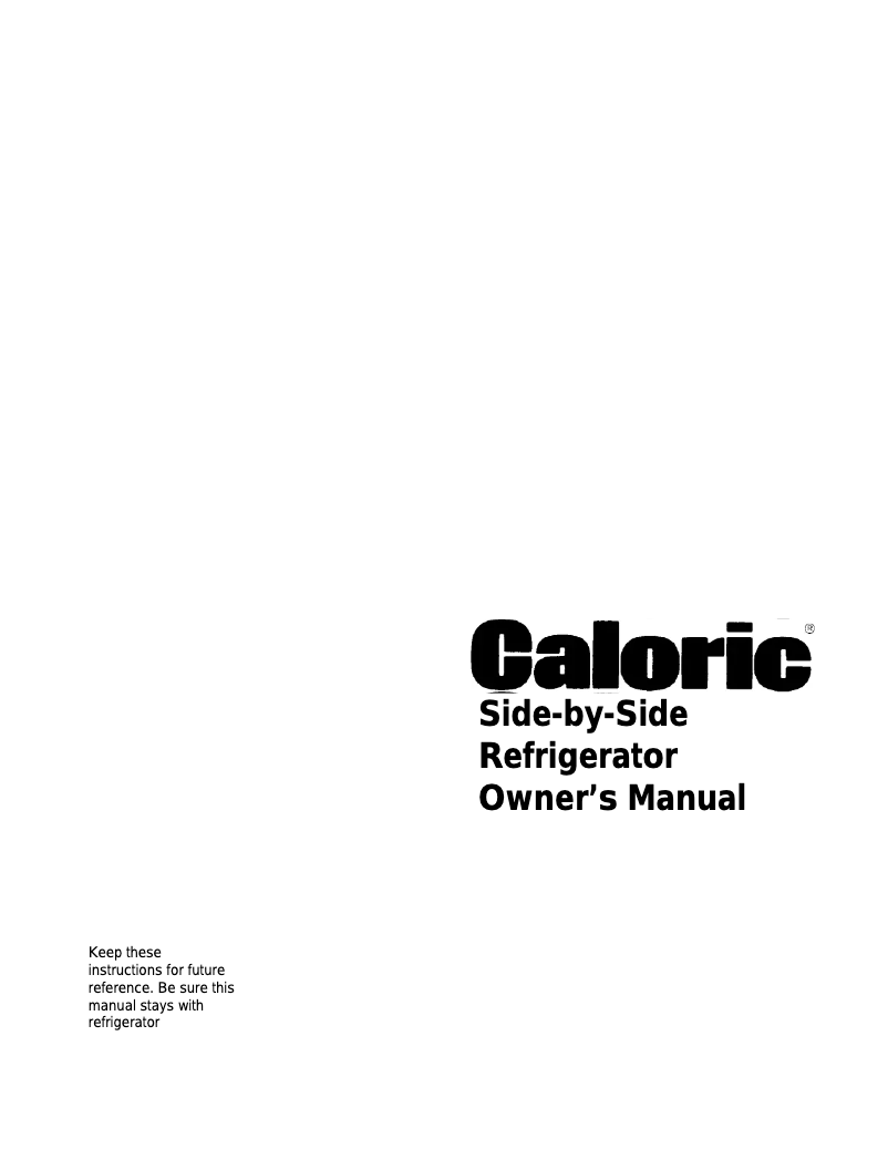 Page n°1 - Manuel utilisateur Caloric GSGD21BL