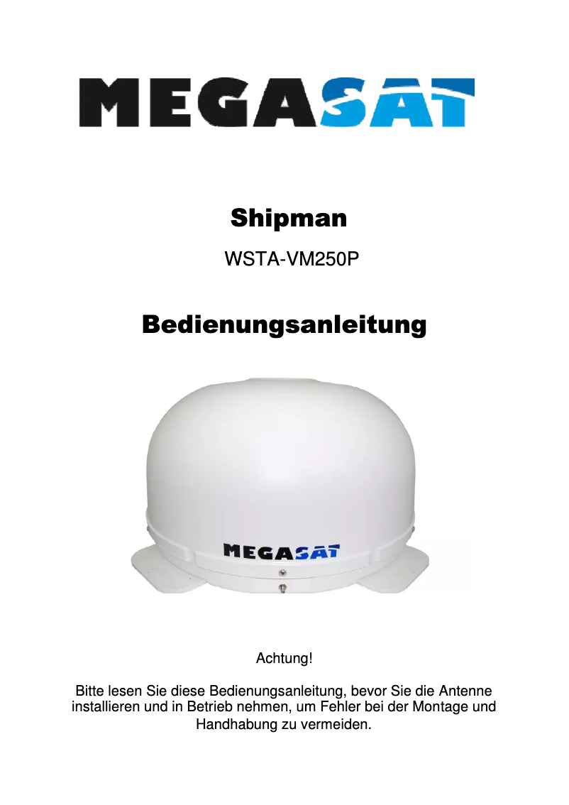 Page 1 de la notice Manuel utilisateur Megasat Shipman WSTA-VM250P