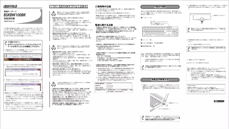 Image de la première page du manuel de l'appareil BSKBW100BKZ