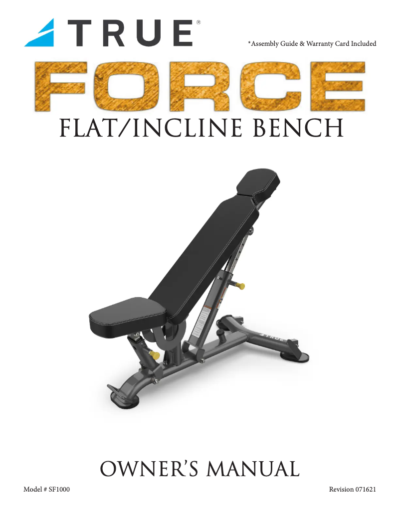 Page n°1 - Manuel utilisateur True Force SF1000