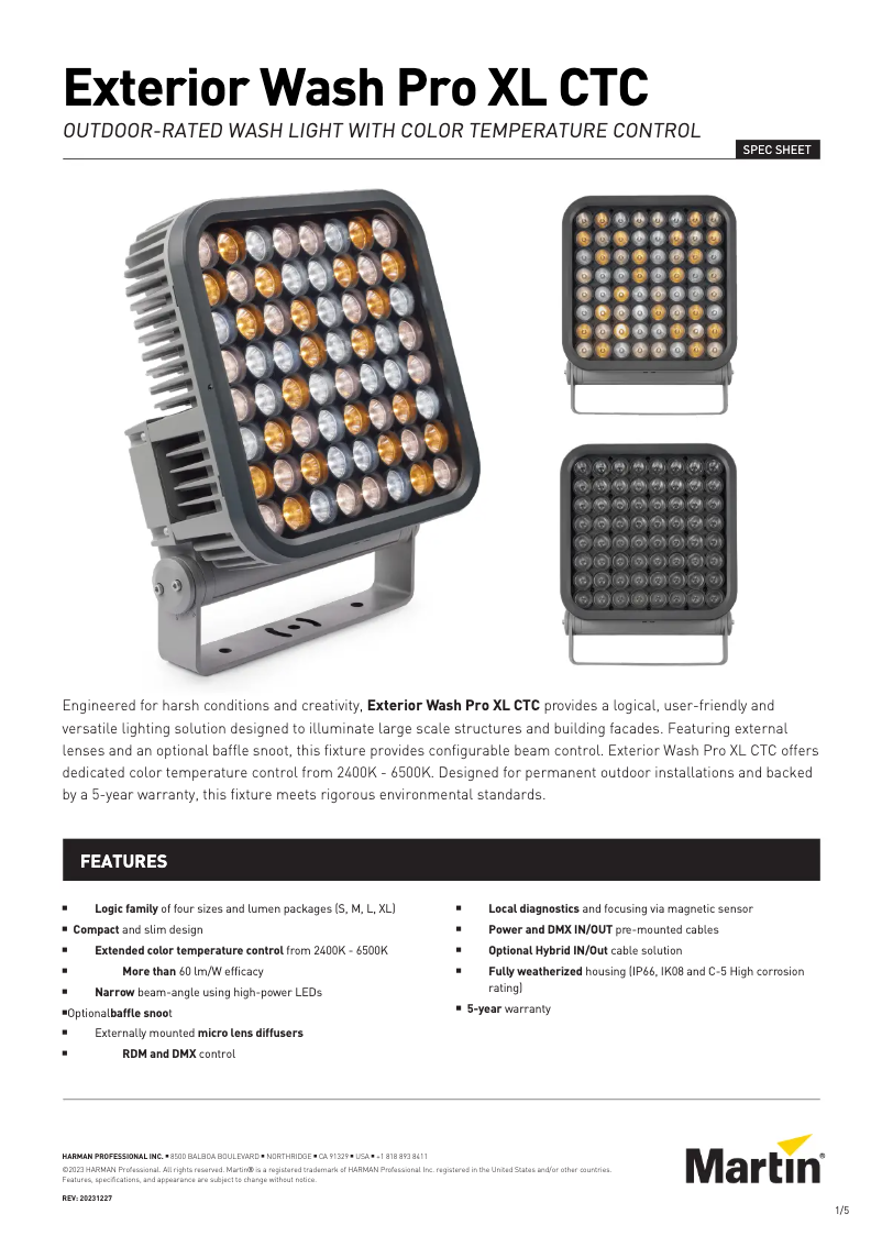 Image de la première page du manuel de l'appareil Exterior Wash Pro XL CTC