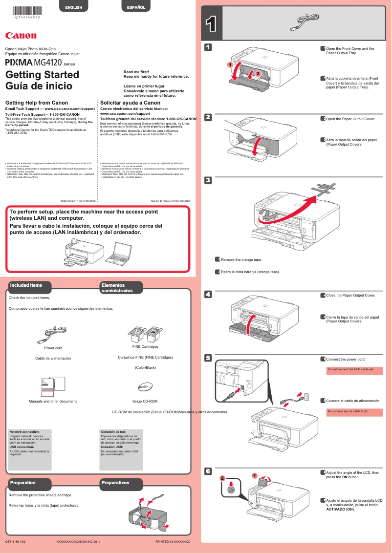 Page 1 de la notice Manuel utilisateur Canon Pixma MG4120