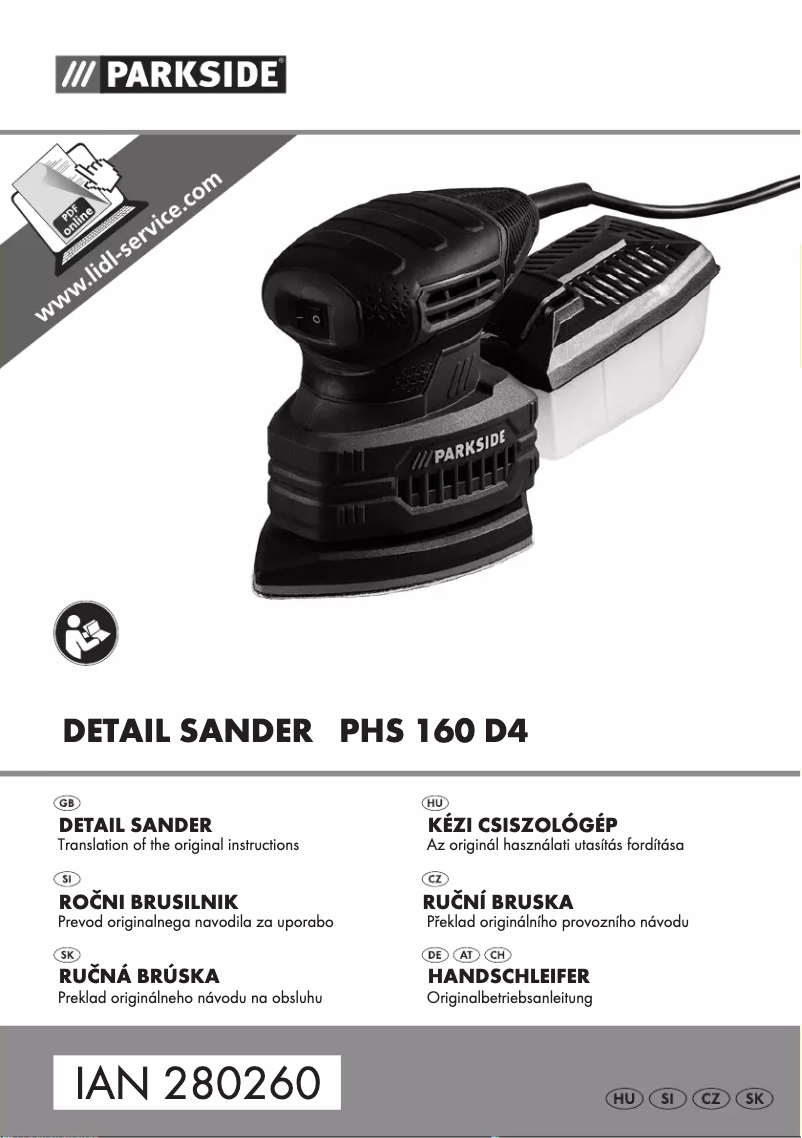 Page n°1 - Manuel utilisateur Parkside PHS 160 D4