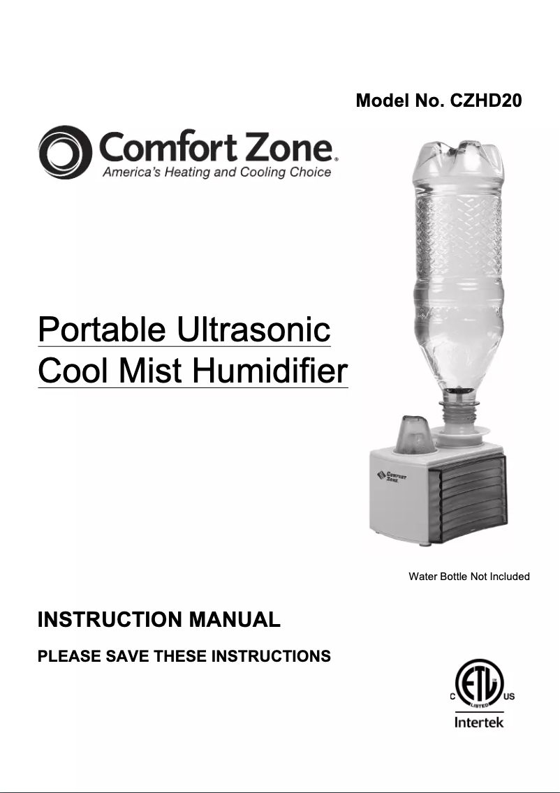 Page n°1 - Manuel utilisateur Comfort Zone CZHD20