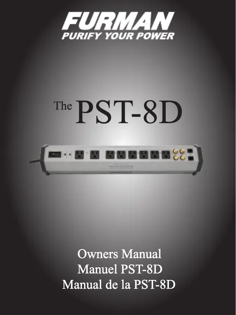Page 1 de la notice Manuel utilisateur Furman PST-8D