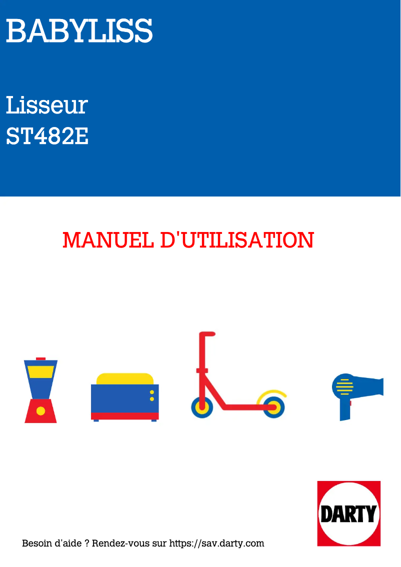 Page 1 de la notice Manuel utilisateur BaByliss Straight & Curl Brilliance ST482E