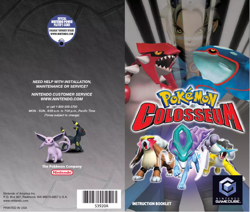 Page 1 de la notice Manuel utilisateur Nintendo Pokemon Colosseum (GameCube)