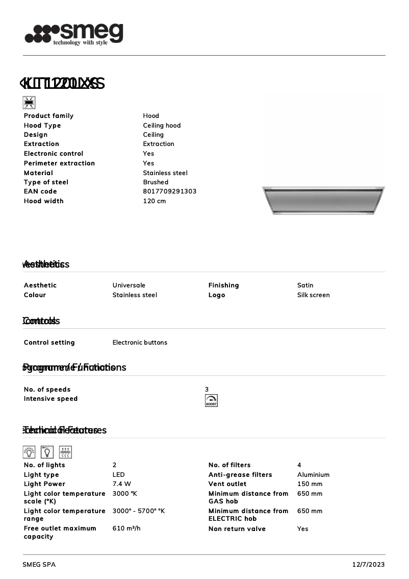 Image de la première page du manuel de l'appareil KLT120LXS