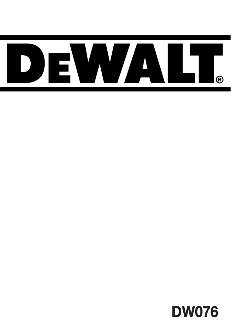 Page 1 de la notice Manuel utilisateur DeWalt DW076