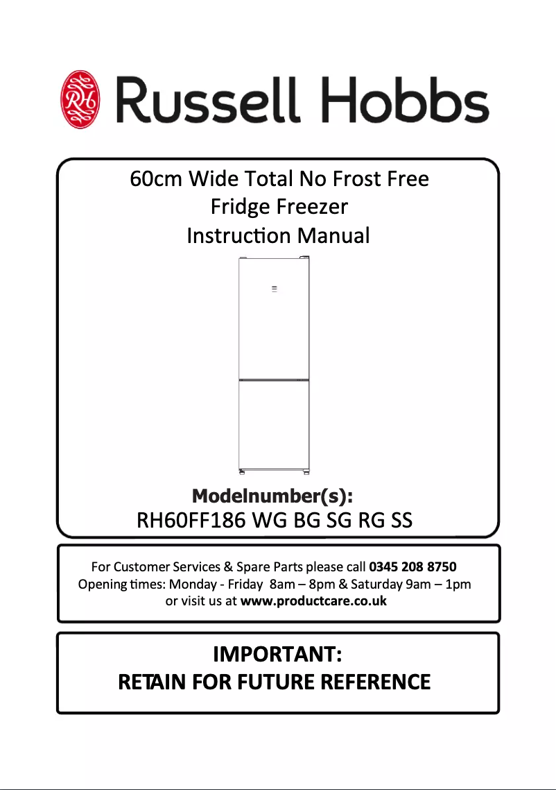 Image de la première page du manuel de l'appareil RH60FF186SS