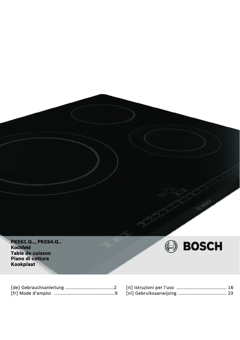 Page 1 of the manual User Manual Bosch PKE645Q14E