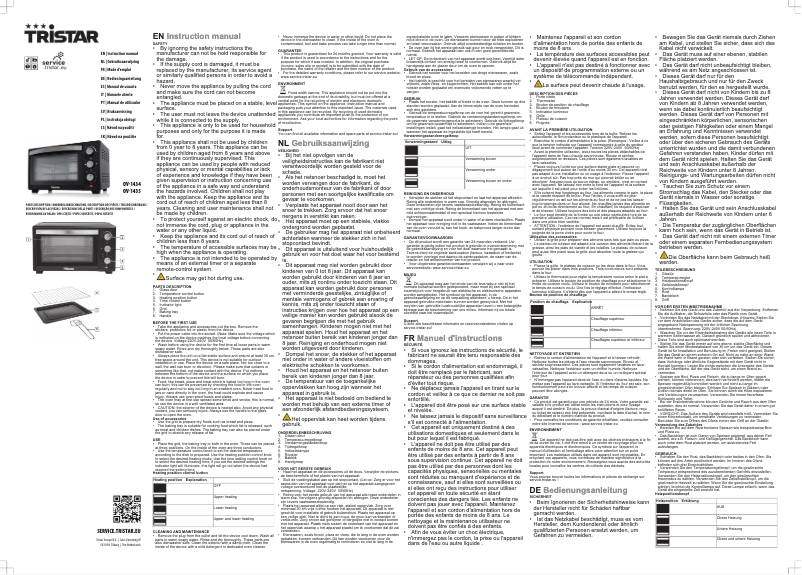 Page n°1 - Manuel utilisateur TriStar OV-1434