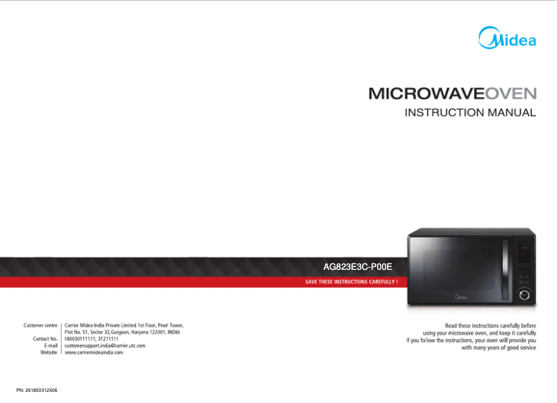 Page 1 de la notice Manuel utilisateur Midea AG823E3C-P00E