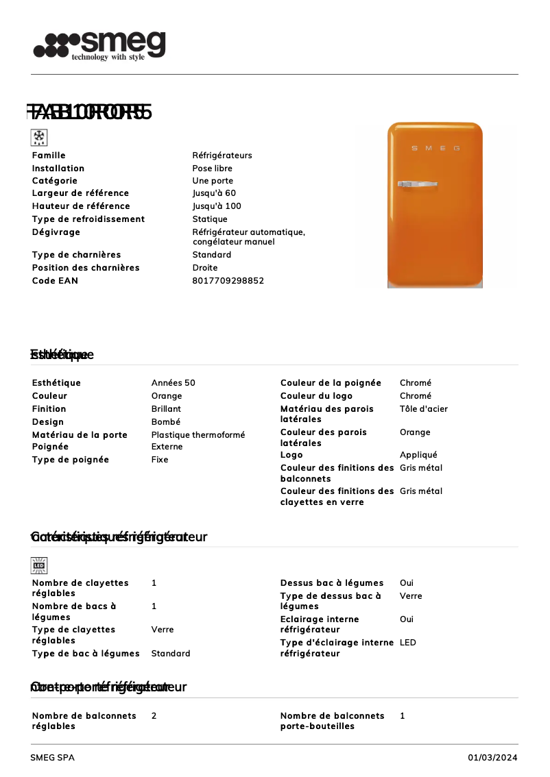 Image de la première page du manuel de l'appareil FAB10ROR5