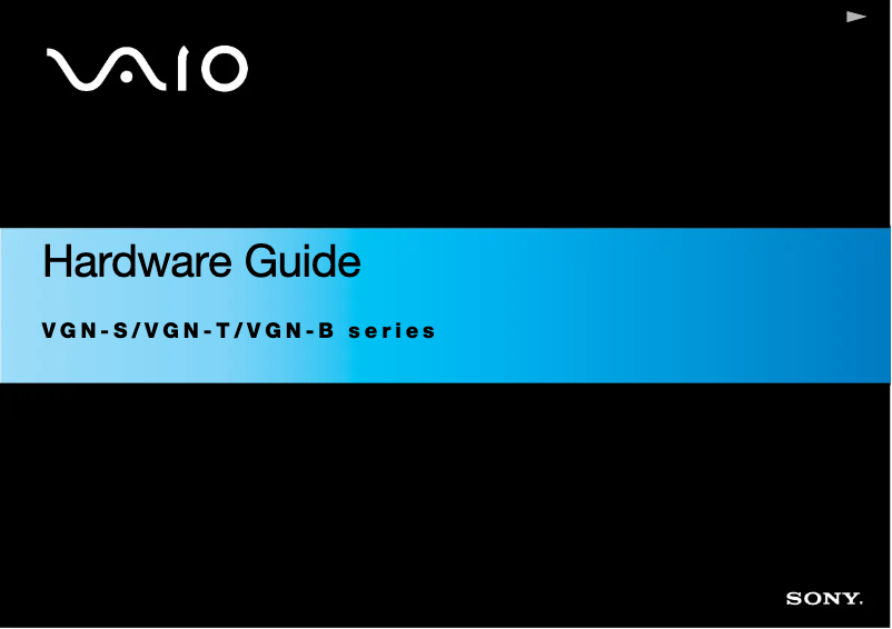 Image de la première page du manuel de l'appareil Vaio VGN-S2XRP