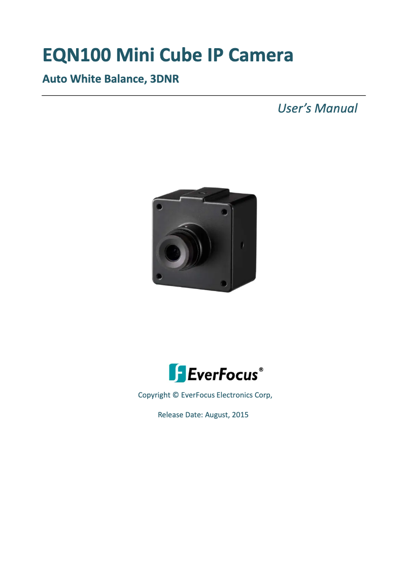 Page n°1 - Manuel utilisateur EverFocus EQN100