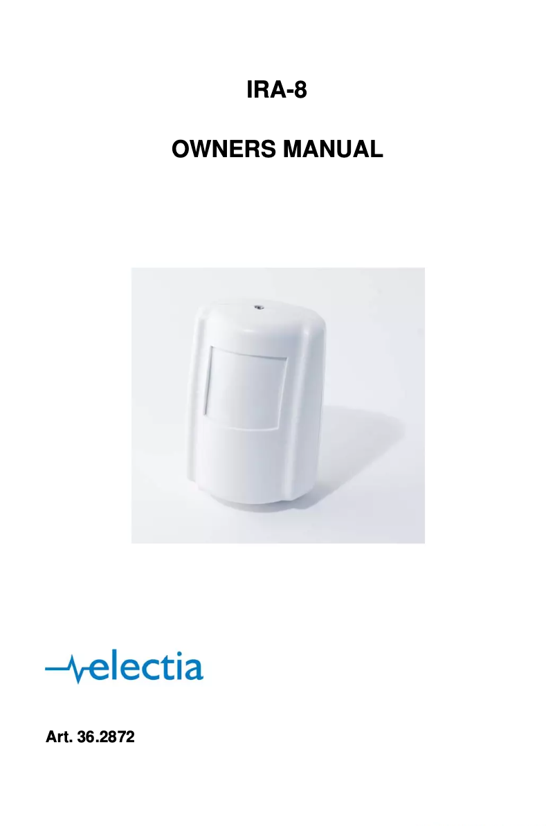 Page 1 de la notice Manuel utilisateur Electia IRA-8