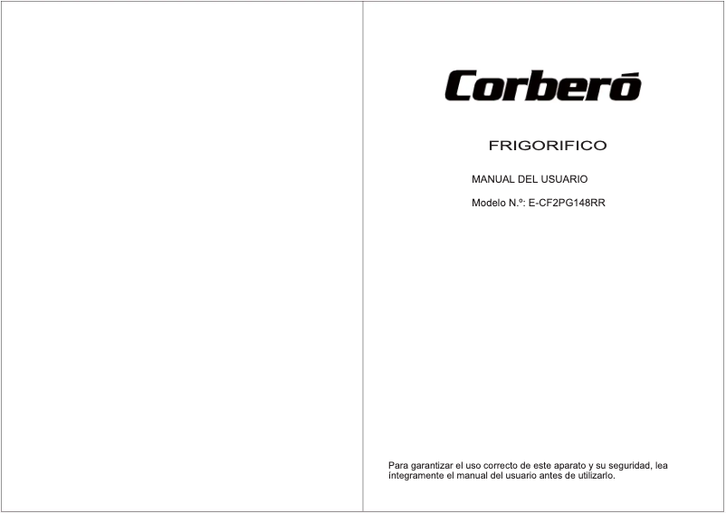 Page n°1 - Manuel utilisateur Corbero E-CF2PG148RR