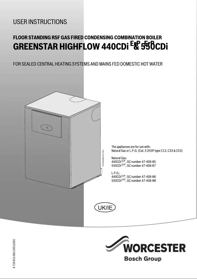 Página 1 del manual Manual de usuario Worcester Greenstar 550CDi Highflow