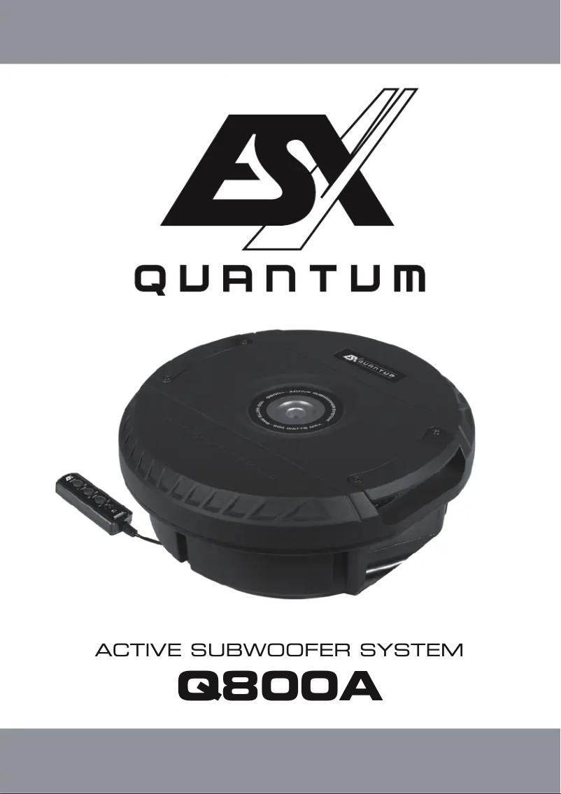 Page 1 de la notice Manuel utilisateur ESX Quantum Q800A