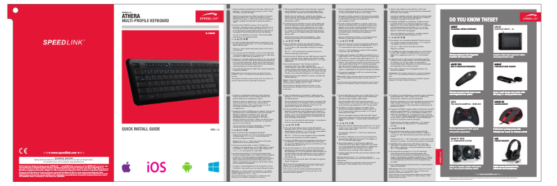 Page n°1 - Manuel utilisateur Speed-Link SL-7438-BK-US