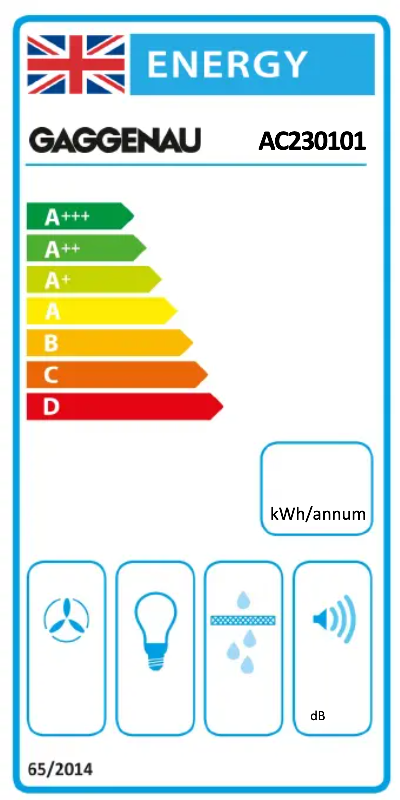 Page 1 de la notice Label énergétique Gaggenau AC230101