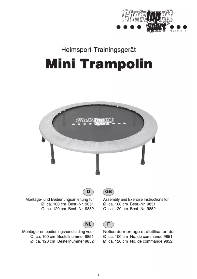 Image de la première page du manuel de l'appareil Trampolin