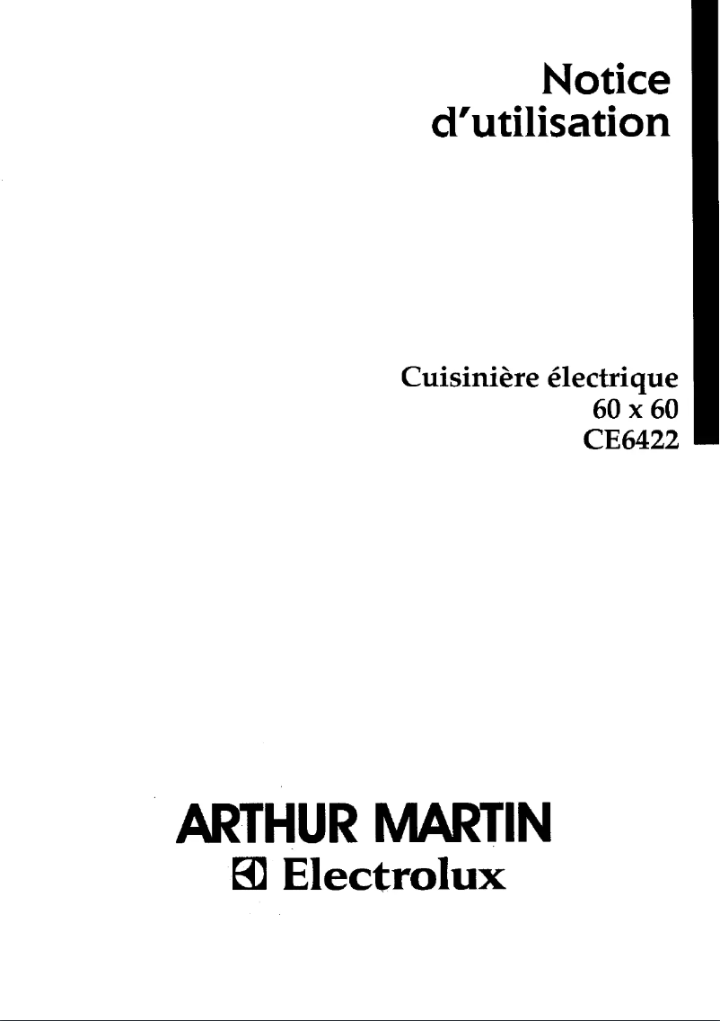 Page n°1 - Manuel utilisateur Arthur Martin-Electrolux CE6422