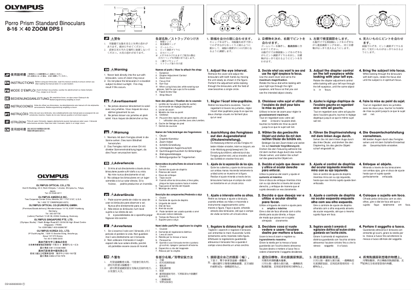 Página 1 del manual Manual de usuario Olympus Trooper 8-16x40 Zoom DPS I