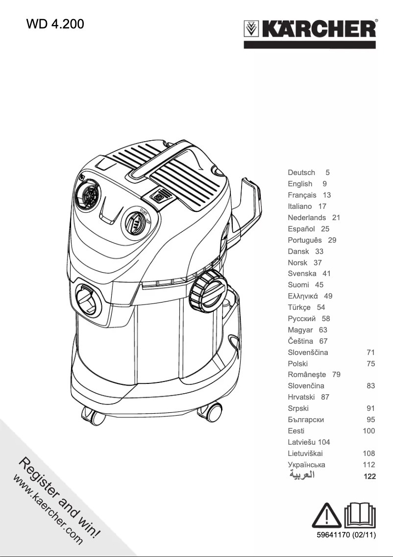 Page 1 de la notice Manuel utilisateur Kärcher WD 4200